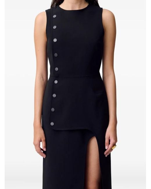 Claudie Pierlot Midi-Jurk Met Knoopdetail in het Black