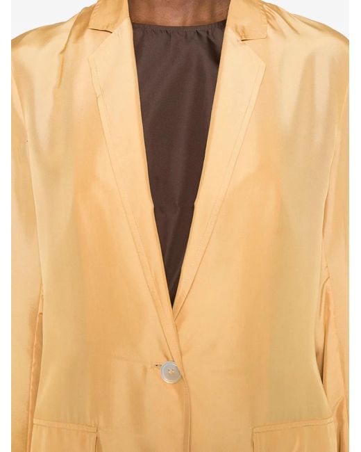 Erika Cavallini Semi Couture White Pocket Single-Breasted Coat