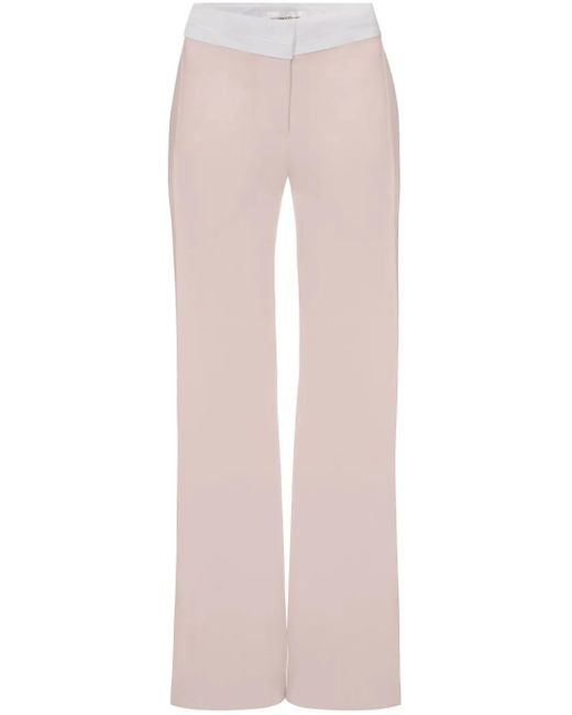 Victoria Beckham Pink Side-Panel Detail Flared Trousers