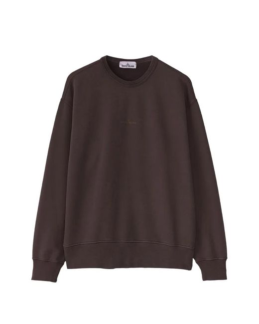 Stone Island Brown Logo-Print Sweatshirt for men