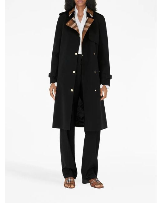 Burberry Black Reversible Check Wool Coat