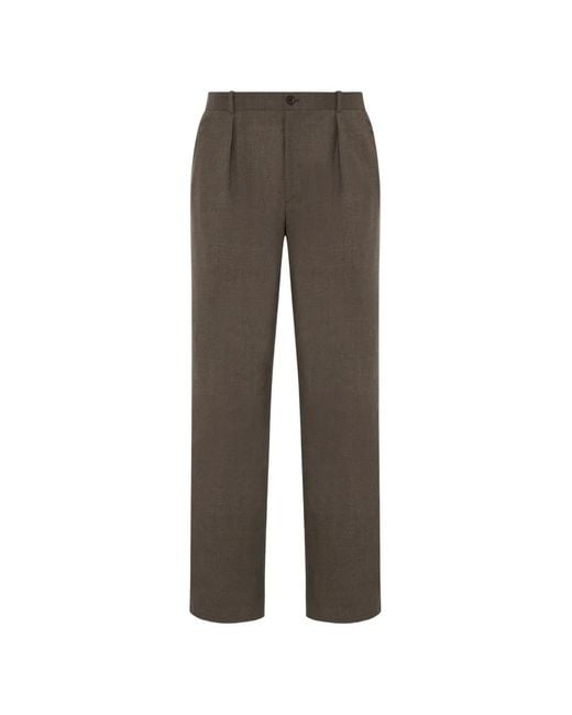 The Row Gray Tami Pleated Wool Trousers for men