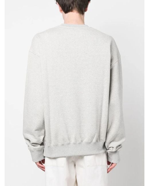 Jil Sander White Logo-Print Cotton Sweatshirt for men
