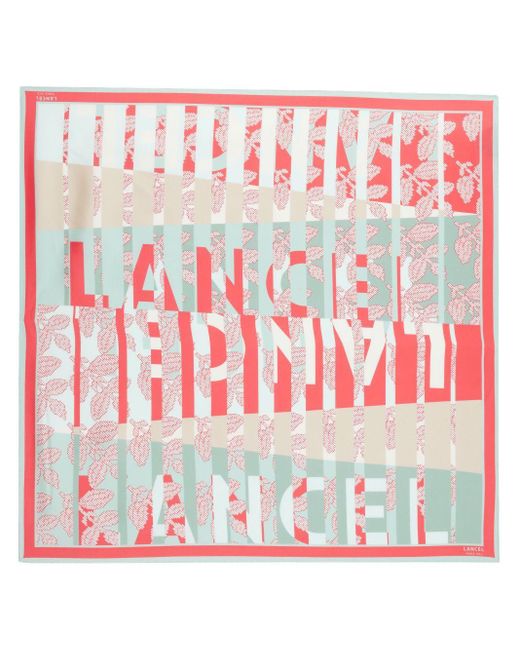 Lancel Red Horizon Logo-print Silk Scarf