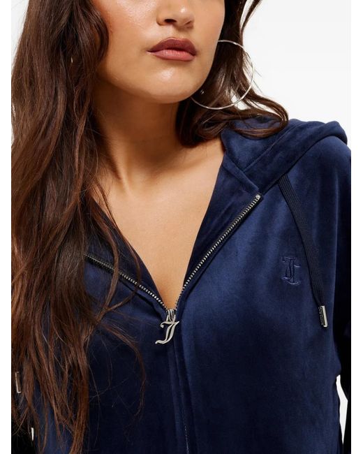 Juicy Couture Blue Oversized Velour Hoodie