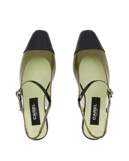 CAREL PARIS Green Oceano Leather Pumps