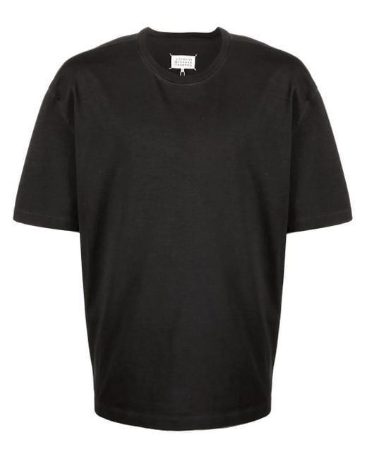 Maison Margiela Black Four-stitch Detail T-shirt for men