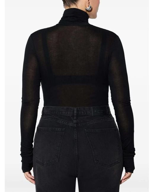 MARCELLA Black Eloise Sheer Longsleeve Top