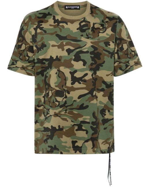 Mastermind Japan Green Camouflage-pattern Cotton T-shirt for men