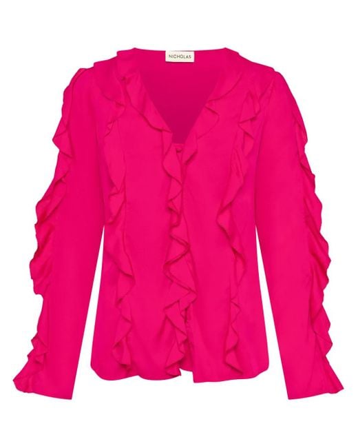 Nicholas Pink Amira Ruffle Top