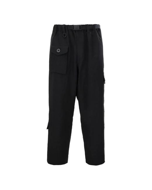 Y-3 Black Sport Uniform Tapered Pants for men
