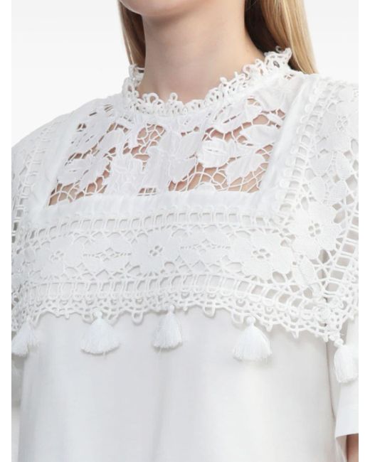 Sea White Joah Embroidered Cotton T-shirt