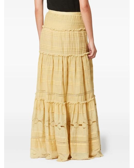 Isabel Marant Yellow Paoline Tiered Maxi Skirt