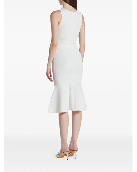 Vestido Camille midi con cuello cuadrado Hervé Léger de color White