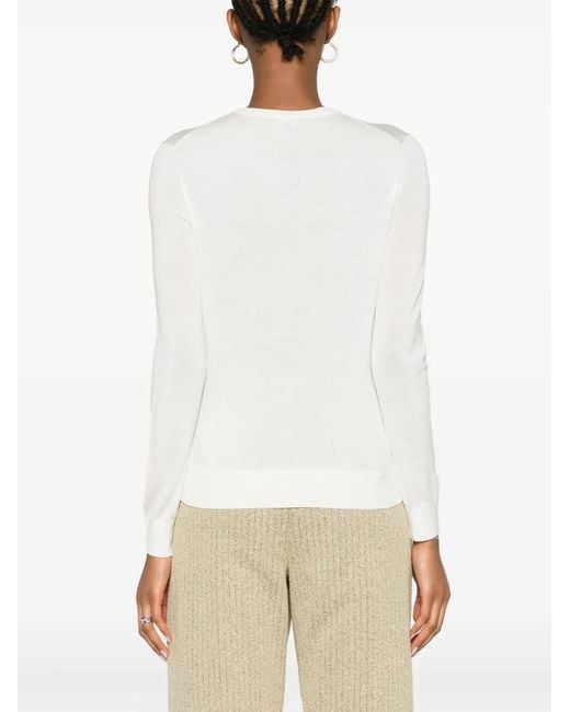 Theory White Crew Neck Pullover