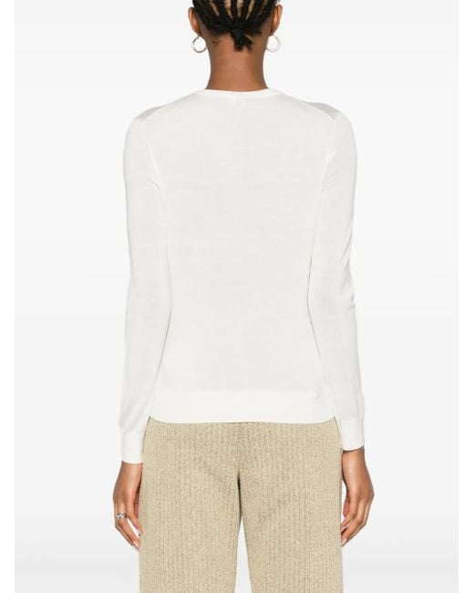 Theory White Crew Neck Pullover
