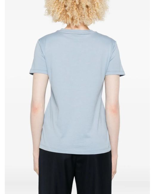 Max Mara Blue T-Shirt mit bestickter Tasche