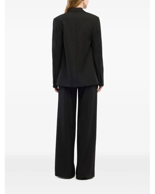 Another Tomorrow Black Double-Breasted Blazer