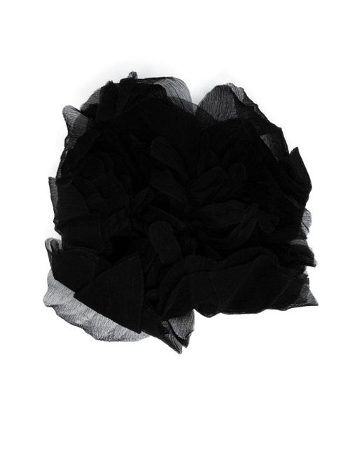 Max Mara Black Luisa Floral-motif Brooch