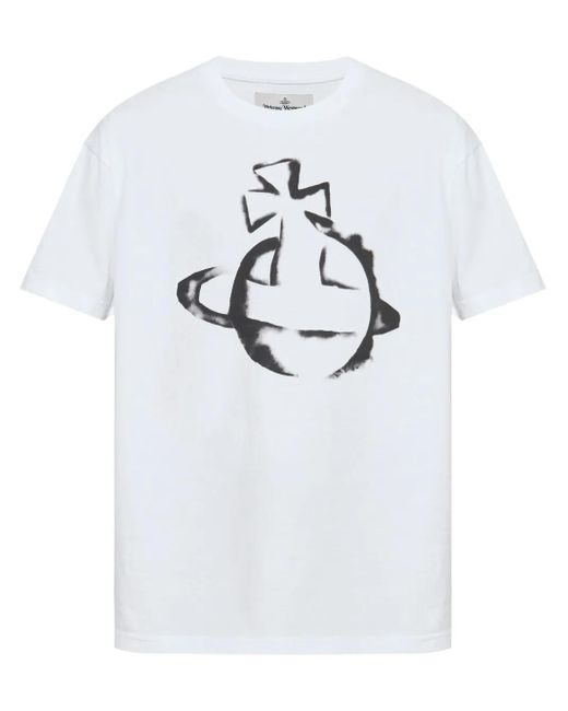 Vivienne Westwood White Orb-Print T-Shirt for men