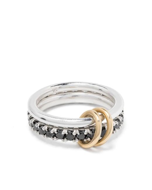 Spinelli Kilcollin White 18Kt Enzo Sg Noir Diamond Linked Rings for men