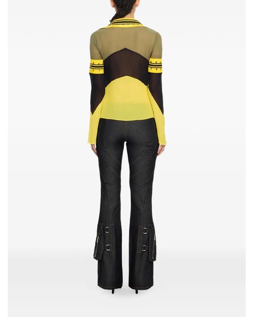 Off-White c/o Virgil Abloh Yellow Embellished Colour-Block Shirt