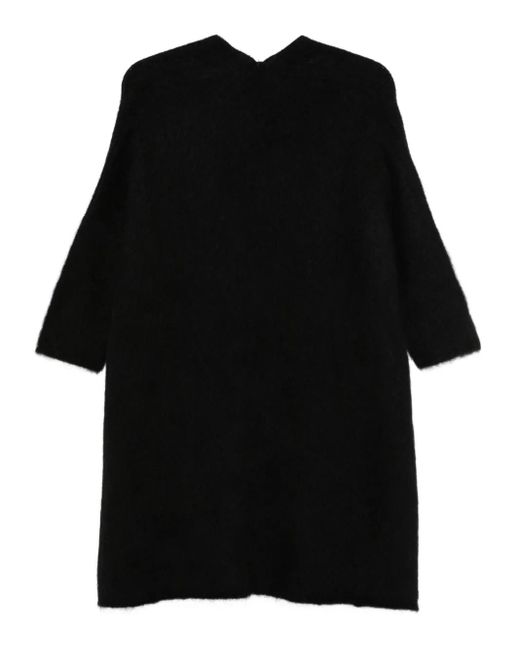 Bruno Manetti Black Brushed-Finish Open-Front Coat