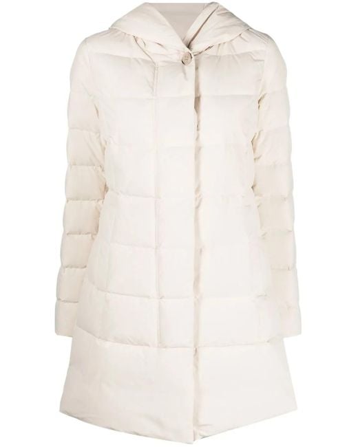 Woolrich White Prescott Hooded Down Parka