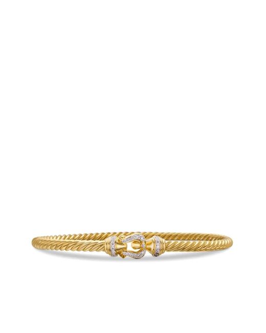 David Yurman Metallic 18Kt Buckle Cablespira Diamond Bracelet (3.5Mm)