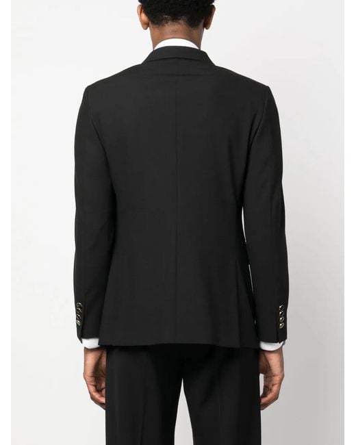 Eraldo Black Notched-Lapel Single-Breasted Blazer for men