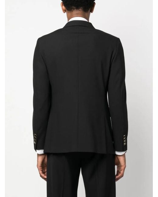 Eraldo Black Notched-Lapel Single-Breasted Blazer for men
