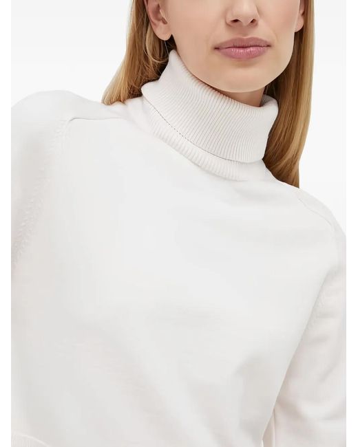 Morgan White Roll-Neck Sweater