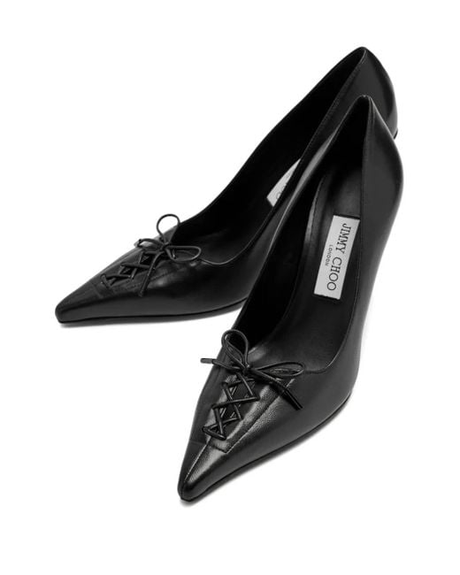 Jimmy Choo Black 95 Scarlett Laced Pumps