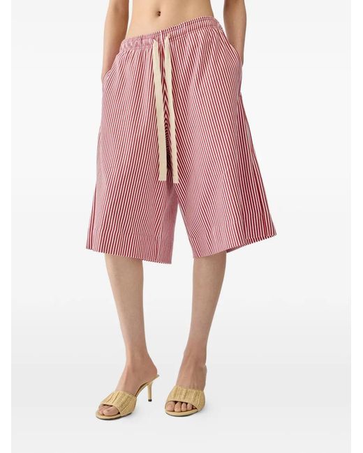 Jacquemus Pink Striped Drawstring Shorts