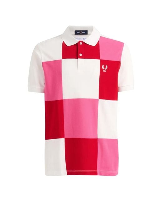 Comme des Garçons Pink Polo Cdg Shirt X Fred Perry À Design Patchwork for men