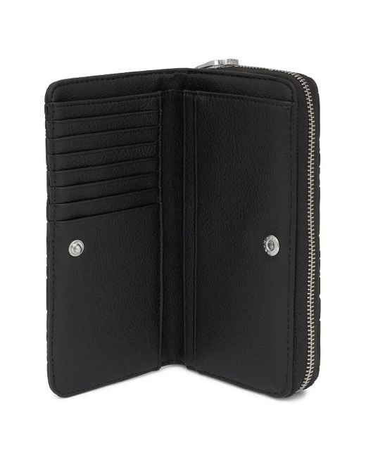 Tous Black Logo-Embossed Zip-Around Wallet