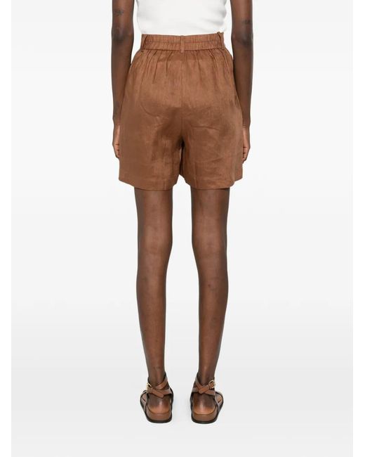 Mc2 Saint Barth Brown Maggy Elasticated-Waistband Shorts