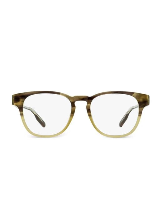 Zegna Brown Keyhole Square Frame Glasses for men