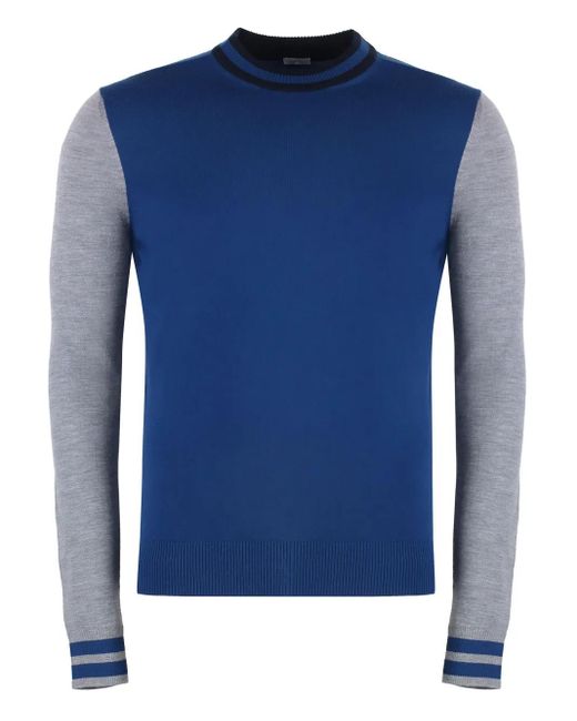 Jersey de lana virgen Malo de hombre de color Blue