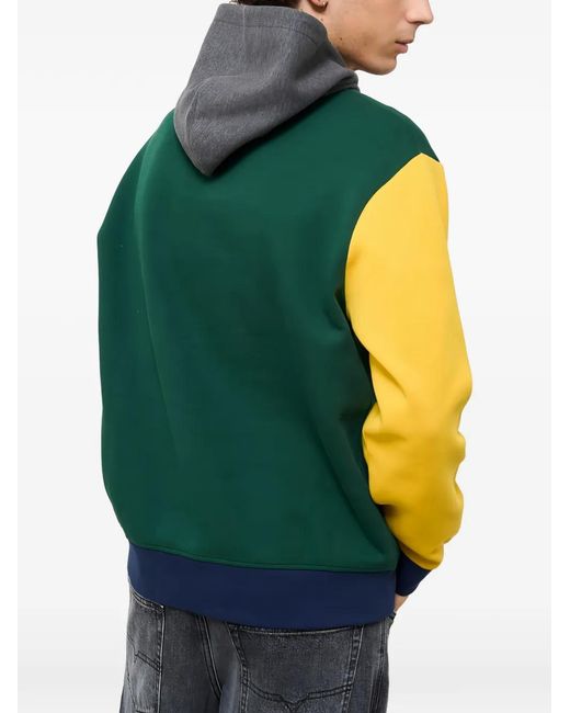 Polo Ralph Lauren Green Colour-Block Logo-Embroidered Hoodie for men
