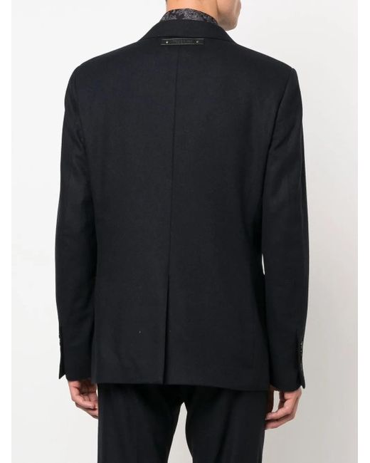 Billionaire Blue Chest-Pocket Fitted Blazer for men
