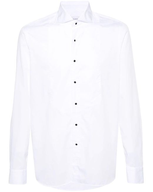 Chemise en coton à manches longues Tagliatore pour homme en coloris White