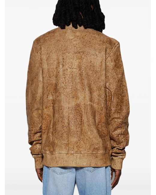 DIESEL Brown S-Nyce Logo-Patch Bomber Jacket for men