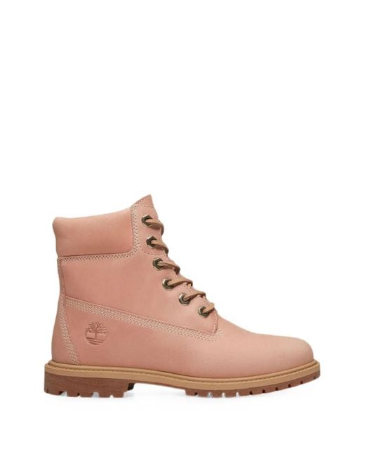 Timberland Pink Premium 6-Inch Leather Ankle Boots