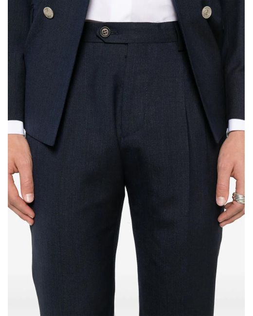 Eleventy Blue Peak-Lapels Suit for men