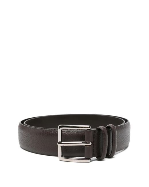 Orciani Black Pebble-Grain Leather Belt for men