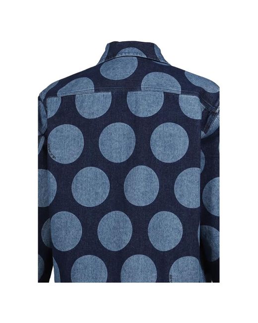 SWJP Blue Polka-Dot Denim Jacket for men