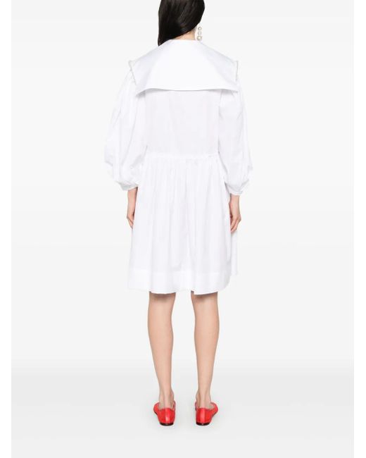 Simone Rocha Mini-Jurk Met Matrozenkraag En Kralen in het White