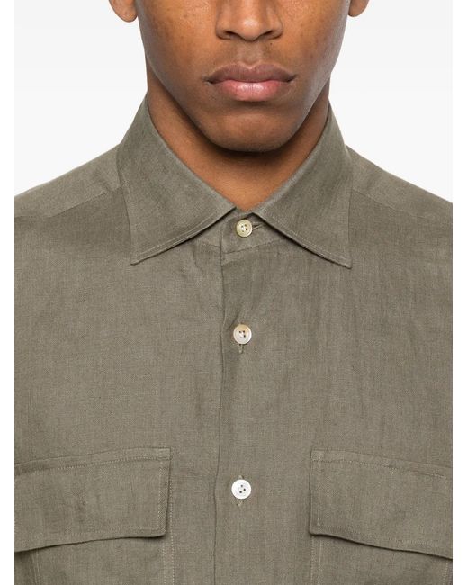 Kiton Green Pocket Shirt for men