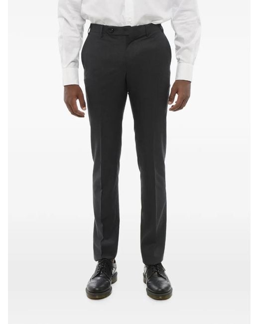 Corneliani Black Academy Pressed-Crease Trousers for men